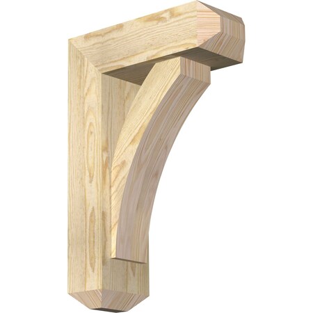 Ekena Millwork Thorton Craftsman Rough Sawn Bracket w/ Offset Brace, Douglas Fir, 6"W x 16"D x 24"H BKT0604X16X24THR04RDF